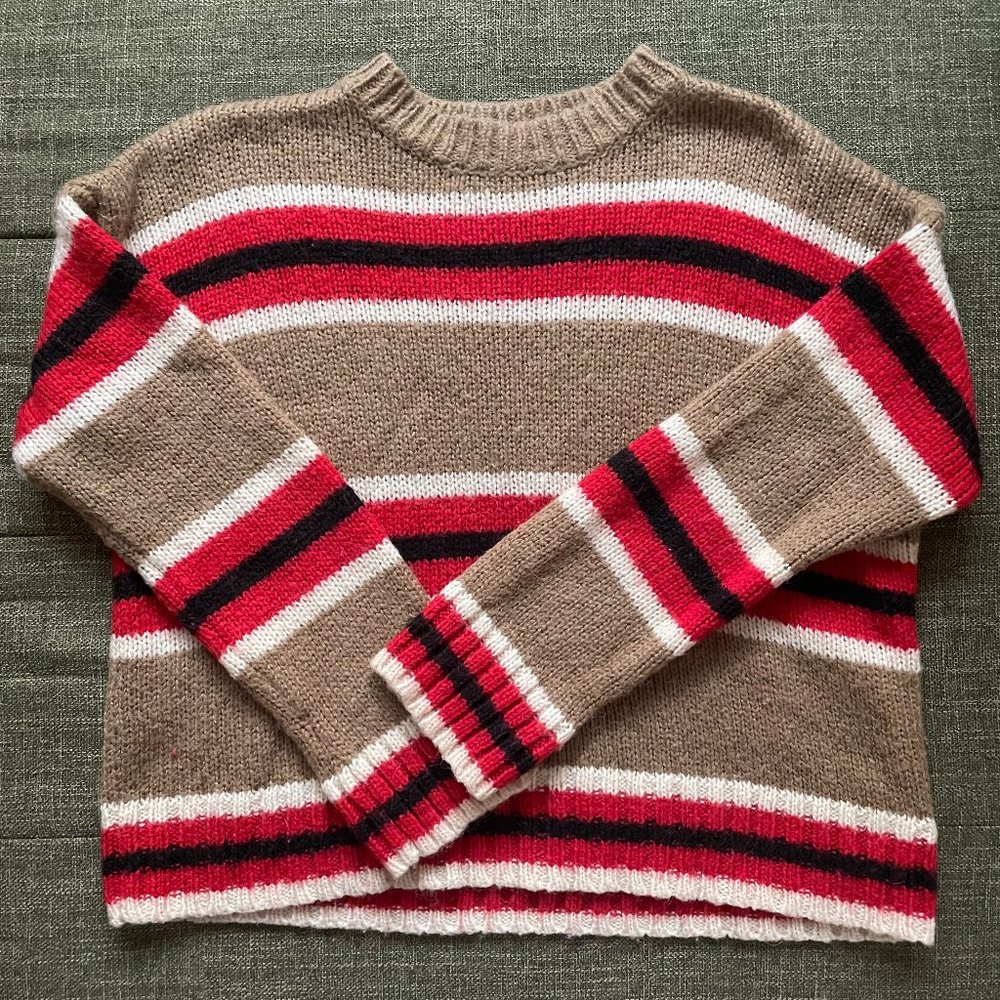 Striped Wool Blend Cozy Sweater